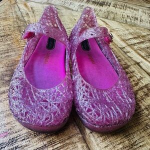 Mini Melissa Campana toddler little girl flats pink sparkles size 9